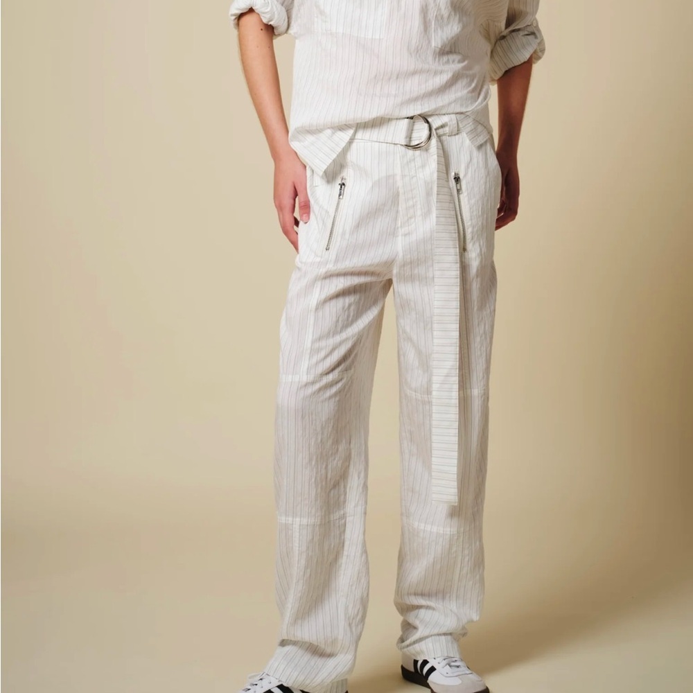 NWT Saint Art Women's Courtney White Black Stripe Baggy Pants Small reg $298 - Picture 2 of 10